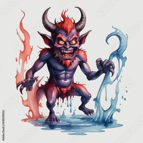 Devil Ilustration Design Very terrifying