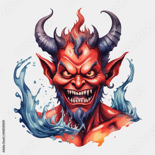 Devil Ilustration Design Very terrifying