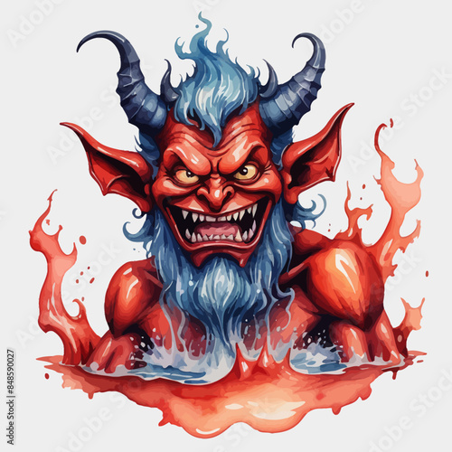 Devil Ilustration Design Very terrifying