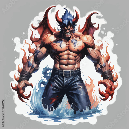 Devil Ilustration Design Very terrifying