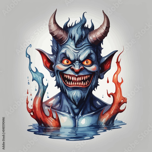 Devil Ilustration Design Very terrifying