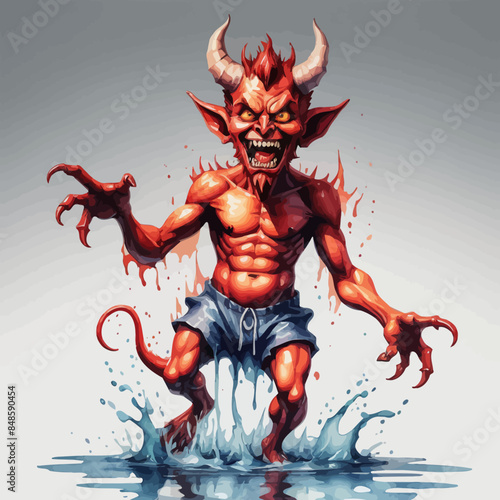 Devil Ilustration Design Very terrifying