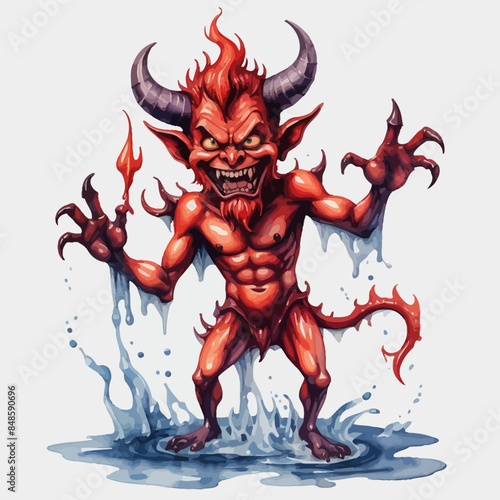 Devil Ilustration Design Very terrifying