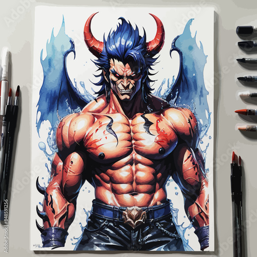 Devil Ilustration Design Very terrifying