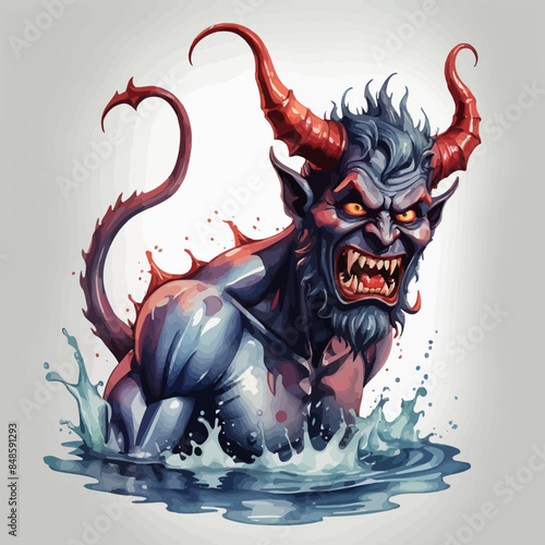 Devil Ilustration Design Very terrifying
