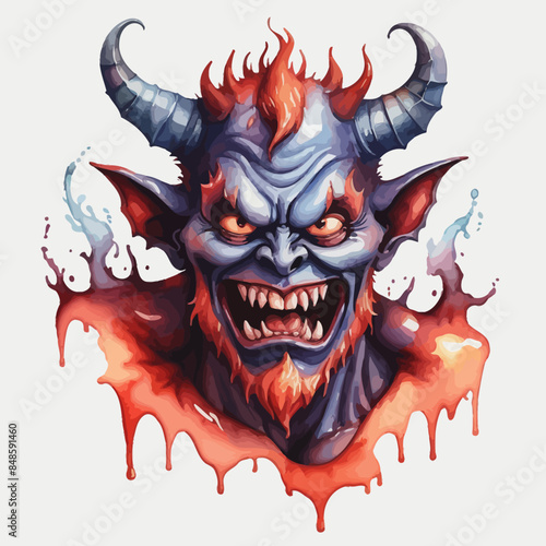 Devil Ilustration Design Very terrifying