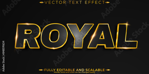 Billionare gold sparkle text effect, editable royal and shiny text style
