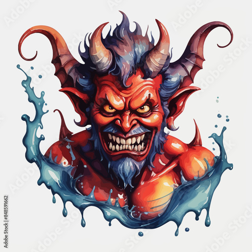 Devil Ilustration Design Very terrifying