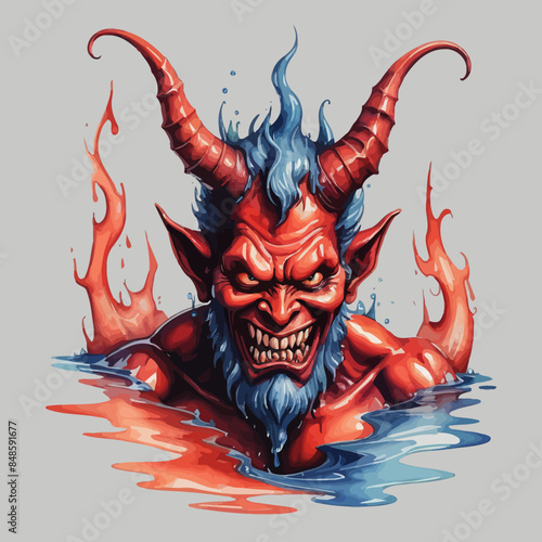 Devil Ilustration Design Very terrifying
