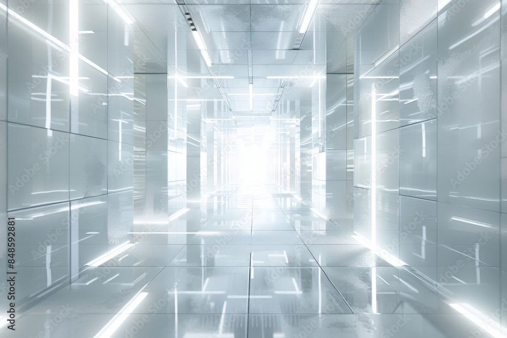 A large, empty room with white walls and a white floor A large, empty room with white walls and a white floor