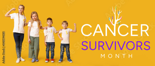 Group of kids with yellow r...
