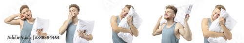 Set of young man with soft ...