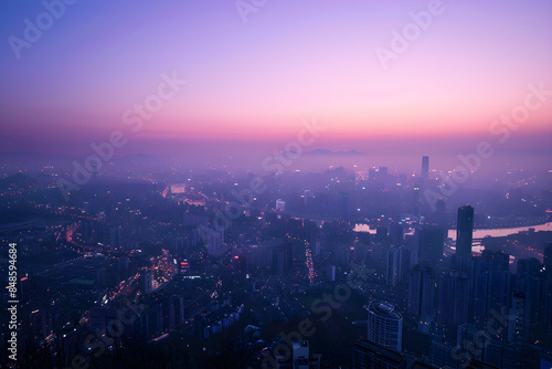 A Scenic Viewpoint Overlooking a Cityscape at Dawn