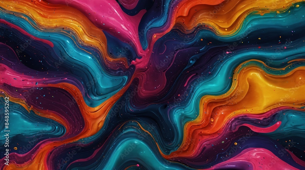 Abstract Fluid Art Featuring Vibrant Colors and Dynamic Swirls in a ...