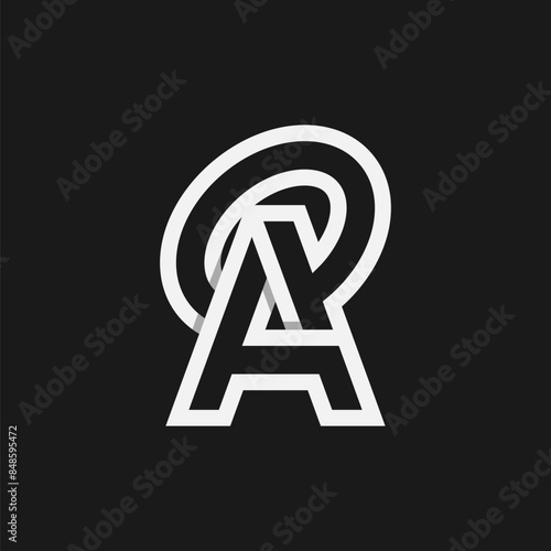 Letter AQ or QA Logo, Monogram Logo letter A with Q combination, design logo template, vector illustration