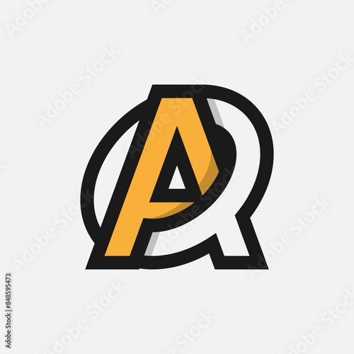 Letter AQ or QA Logo, Monogram Logo letter A with Q combination, design logo template element, vector illustration