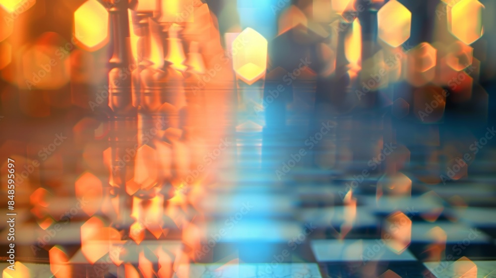 Blurry chessboards lined up in a row creating an abstract pattern. Blurry chessboards lined up in a row creating an abstract pattern.