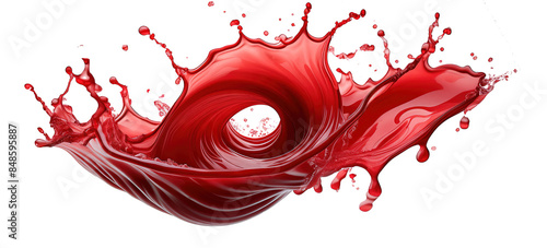 Red Paint Splash Artistic Design Isolated PNG
