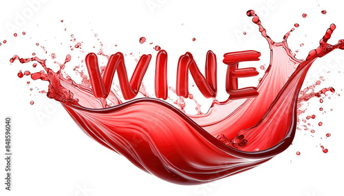 Red Wine Splash Graphic Design Isolated PNG