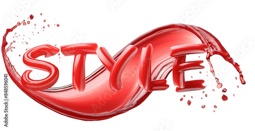 Red Paint Brushstroke Style Concept Isolated PNG