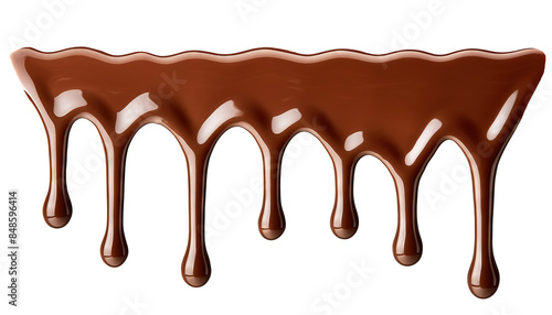 Chocolate Dripping Isolated on White Background Isolated PNG