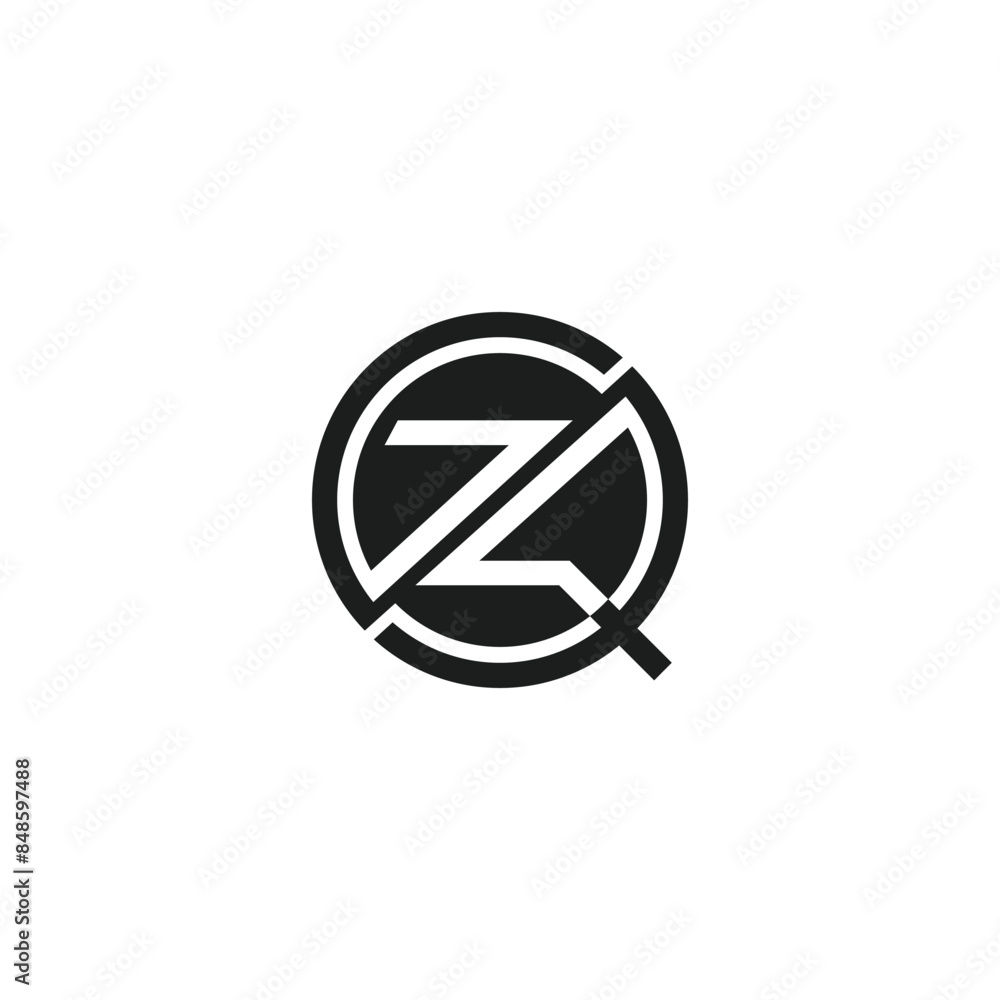 Alphabet letters Initials Monogram logo QZ, ZQ, Z and Q Alphabet letters Initials Monogram logo QZ, ZQ, Z and Q