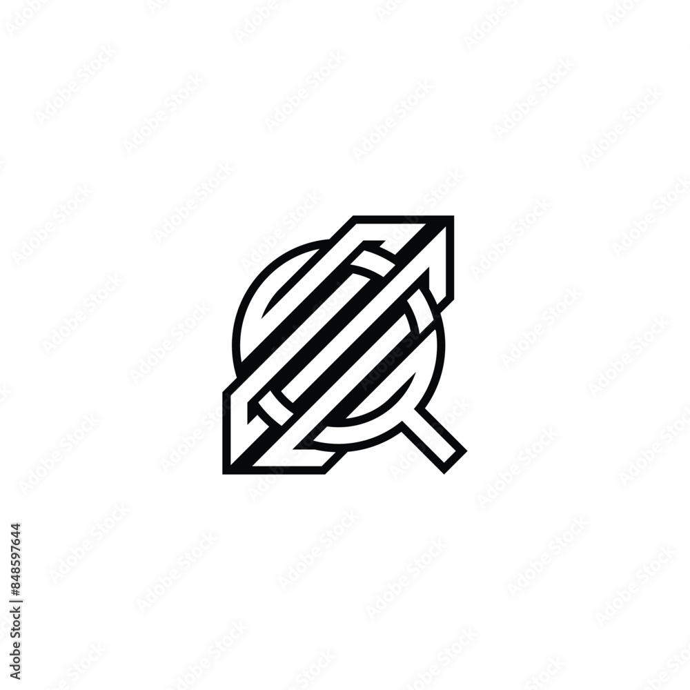 Alphabet Initials logo QZ, ZQ, Z and Q