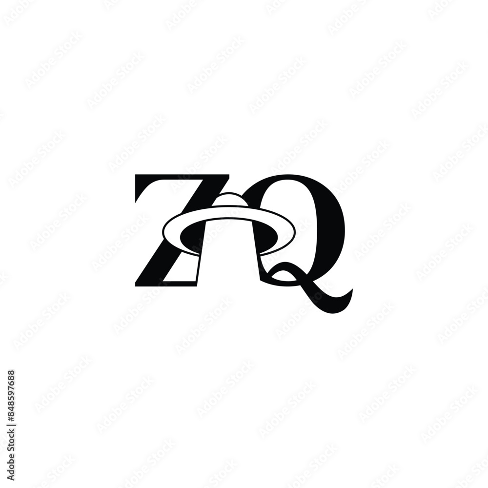 Alphabet Initials logo QZ, ZQ, Z and Q Alphabet Initials logo QZ, ZQ, Z and Q