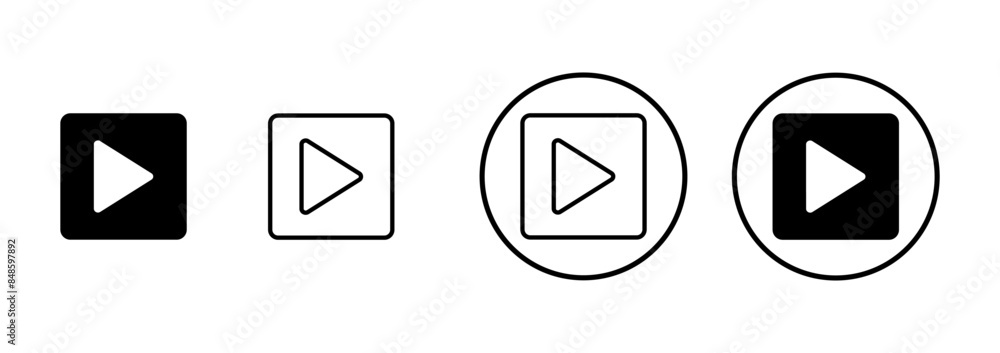 play Icon vector isolated on white background. Play button vector icon. Video icon vector play Icon vector isolated on white background. Play button vector icon. Video icon vector