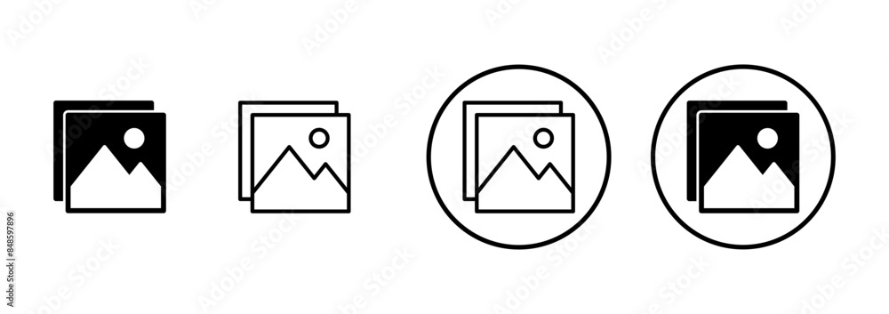 Picture icon vector isolated on white background. Picture vector icon. photo gallery icon vector Picture icon vector isolated on white background. Picture vector icon. photo gallery icon vector