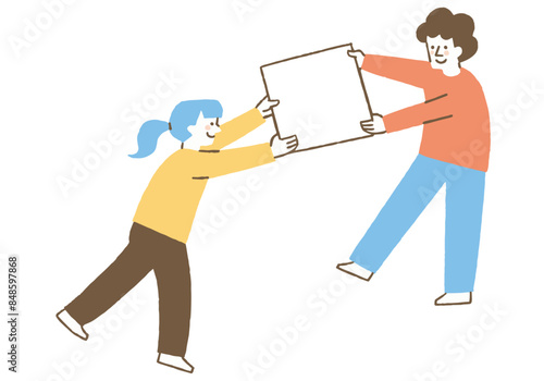 Woman giving and man receiving panel_Color