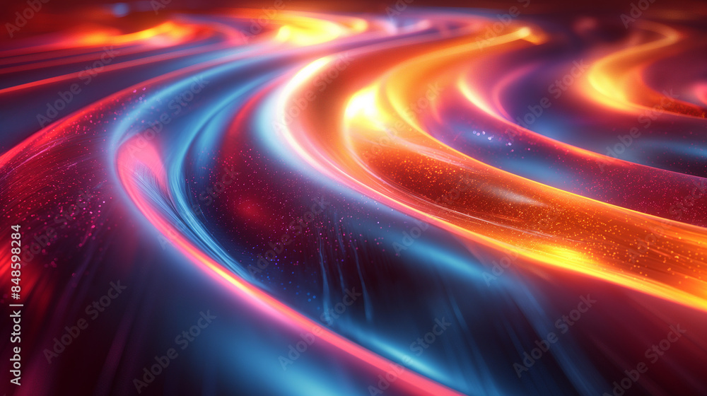 Diminishing perspective of shiny seamless colored lines. Diminishing perspective of shiny seamless colored lines.