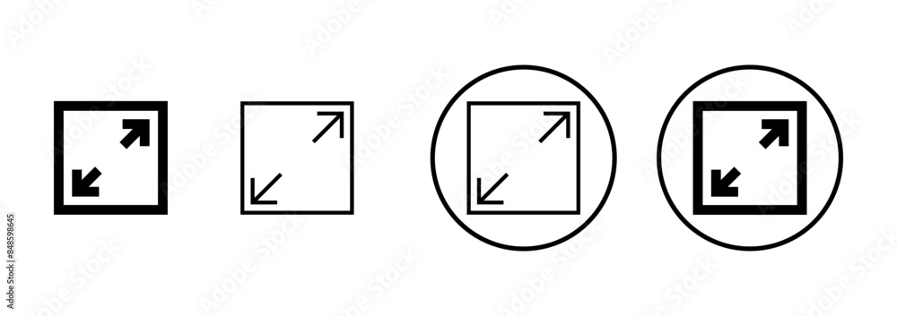 Fullscreen Icon vector isolated on white background. Expand to full screen icon. Fullscreen sign icon. Arrows symbol Fullscreen Icon vector isolated on white background. Expand to full screen icon. Fullscreen sign icon. Arrows symbol