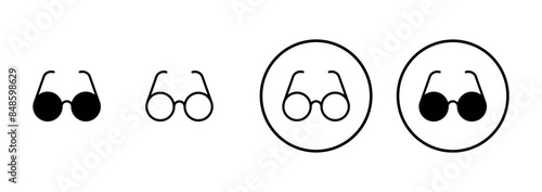 Glasses icon vector isolated on white background. Stylish Eyeglasses. Glasses vector. Optical concept