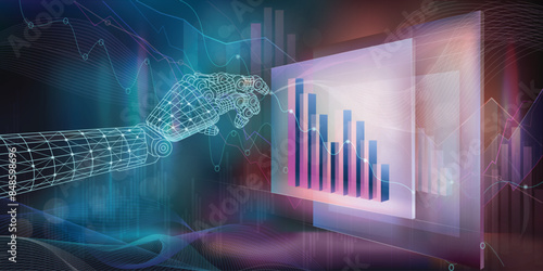 Abstract graphics on the topic of the development of financial indicators and investments