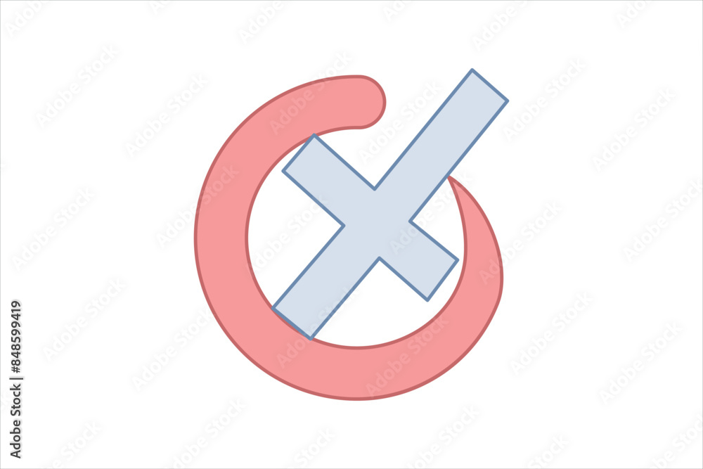 Obraz premium Wrong Yes Flat Sticker Design