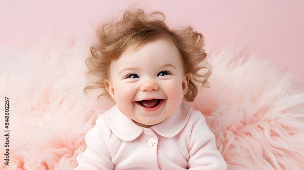 smiling baby on pink background smiling baby on pink background