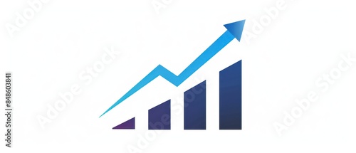 business graph and chart in blue, symbolizing success and economic growth