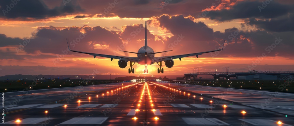jet aircraft taking off from the runway, capturing the essence of flight and air transportation jet aircraft taking off from the runway, capturing the essence of flight and air transportation