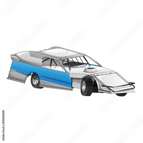 Outline and painted racing car. Isolated on black background, for t-shirt design, print, and for business purposes.