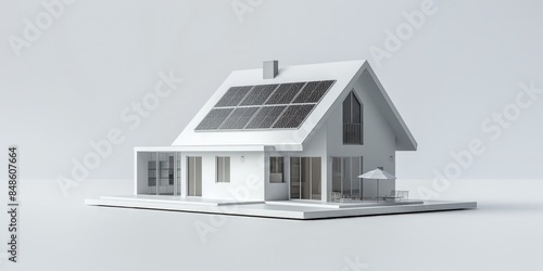 3D rendering of a house on a white background