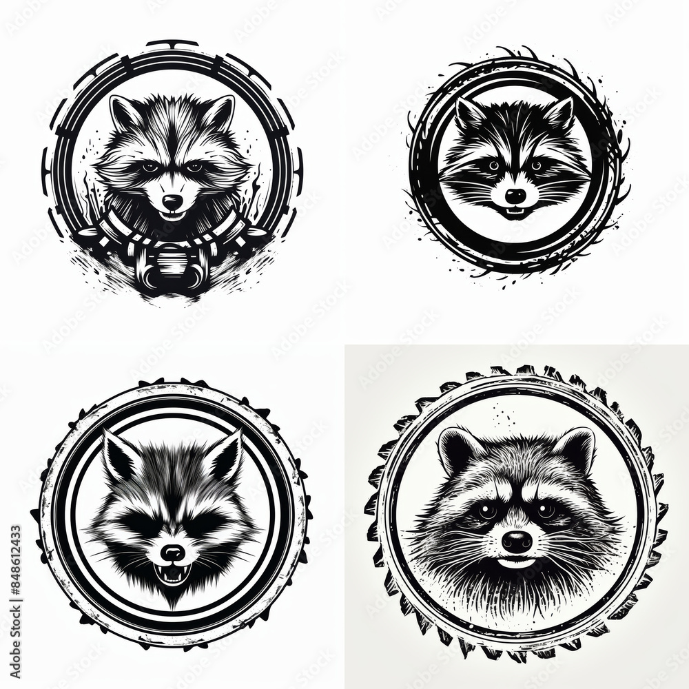 Raccoon in circle tattoo idea Raccoon in circle tattoo idea