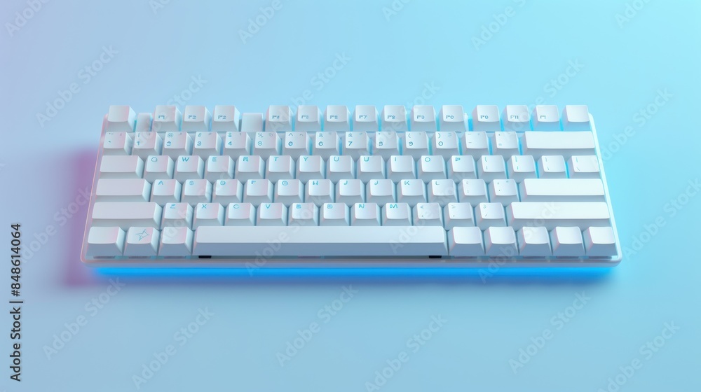White Keyboard with Blue and Pink Lighting White Keyboard with Blue and Pink Lighting