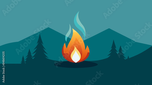 Fiery flames illuminate the darkness. Blazing fire against a dark backdrop. Flames flicker against a dark backdrop.