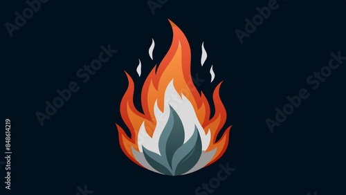 Fiery flames illuminate the darkness. Blazing fire against a dark backdrop. Flames flicker against a dark backdrop.