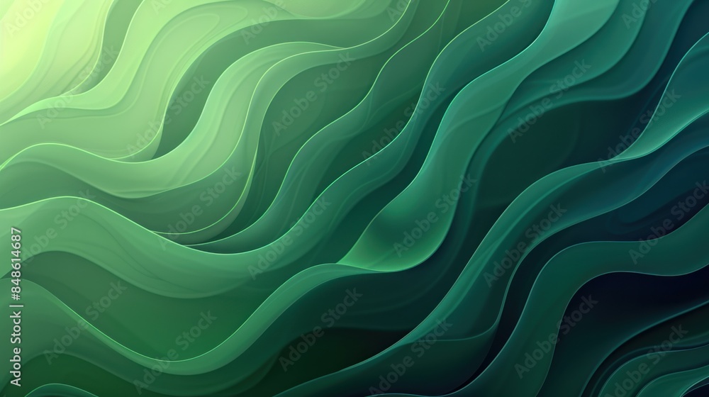 Obraz premium Abstract Green Wave Background
