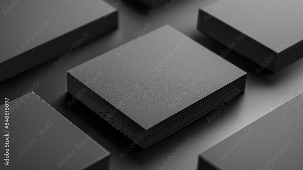 Stack of Black Cards on a Dark Surface Stack of Black Cards on a Dark Surface