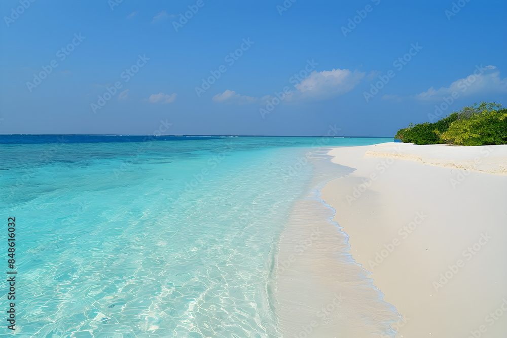 Obraz premium A Calm Beach with Turquoise Waters