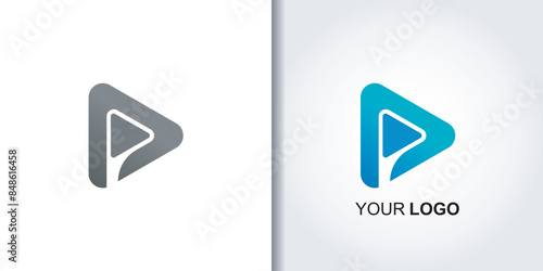 logo play triangle logo icon template