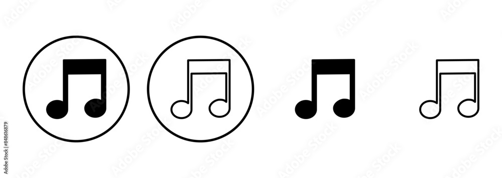 Music icon set. note music icon vector. tone icon Music icon set. note music icon vector. tone icon